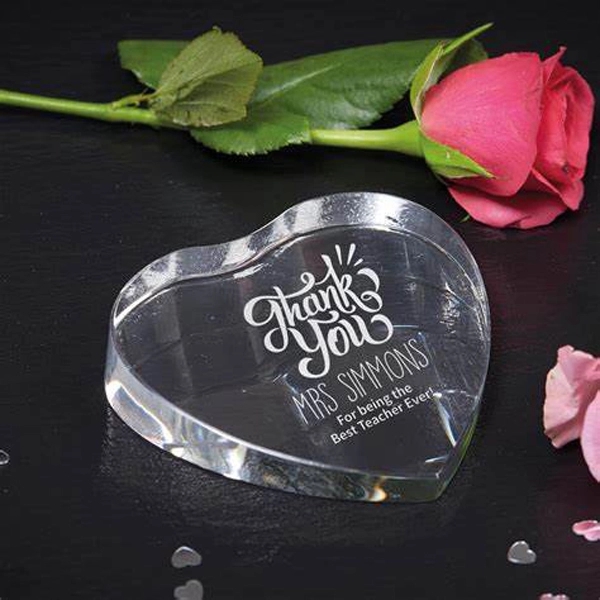 Optical Crystal Clear Heart Paperweight 4
