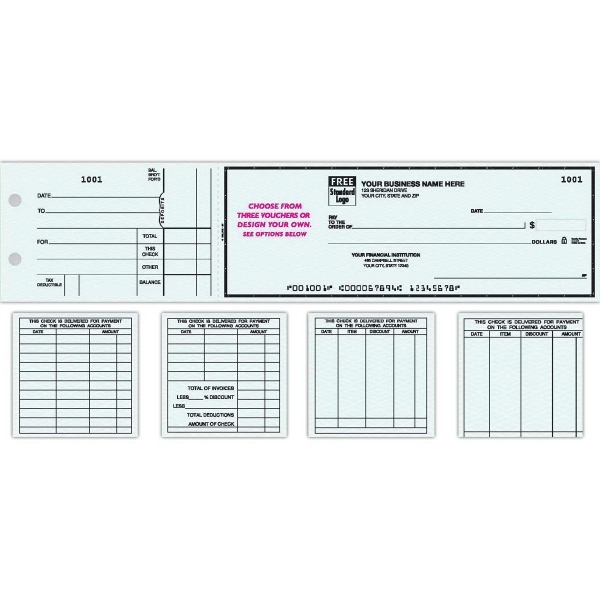 Empty voucher check, 3-On-A-Page Business Size 2