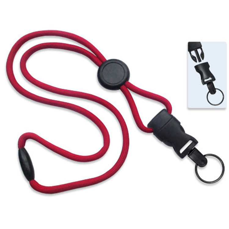 1/4" Lanyard w/ Round Slider and detach Split Ring 1