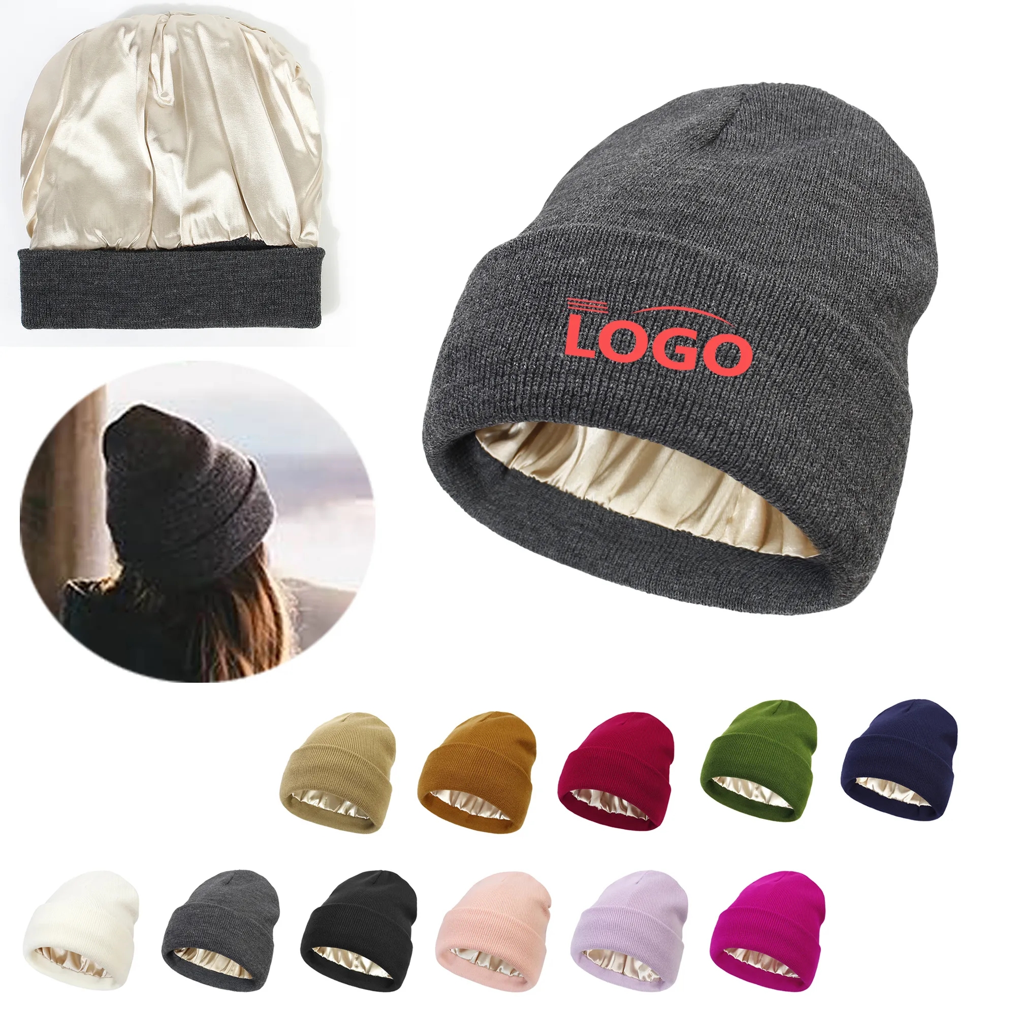 Satin Lined Knit Cap 3