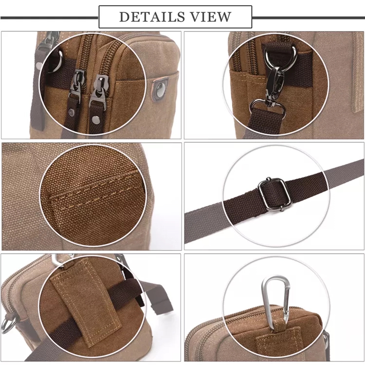 Small Vintage Canvas Messenger Bag 4