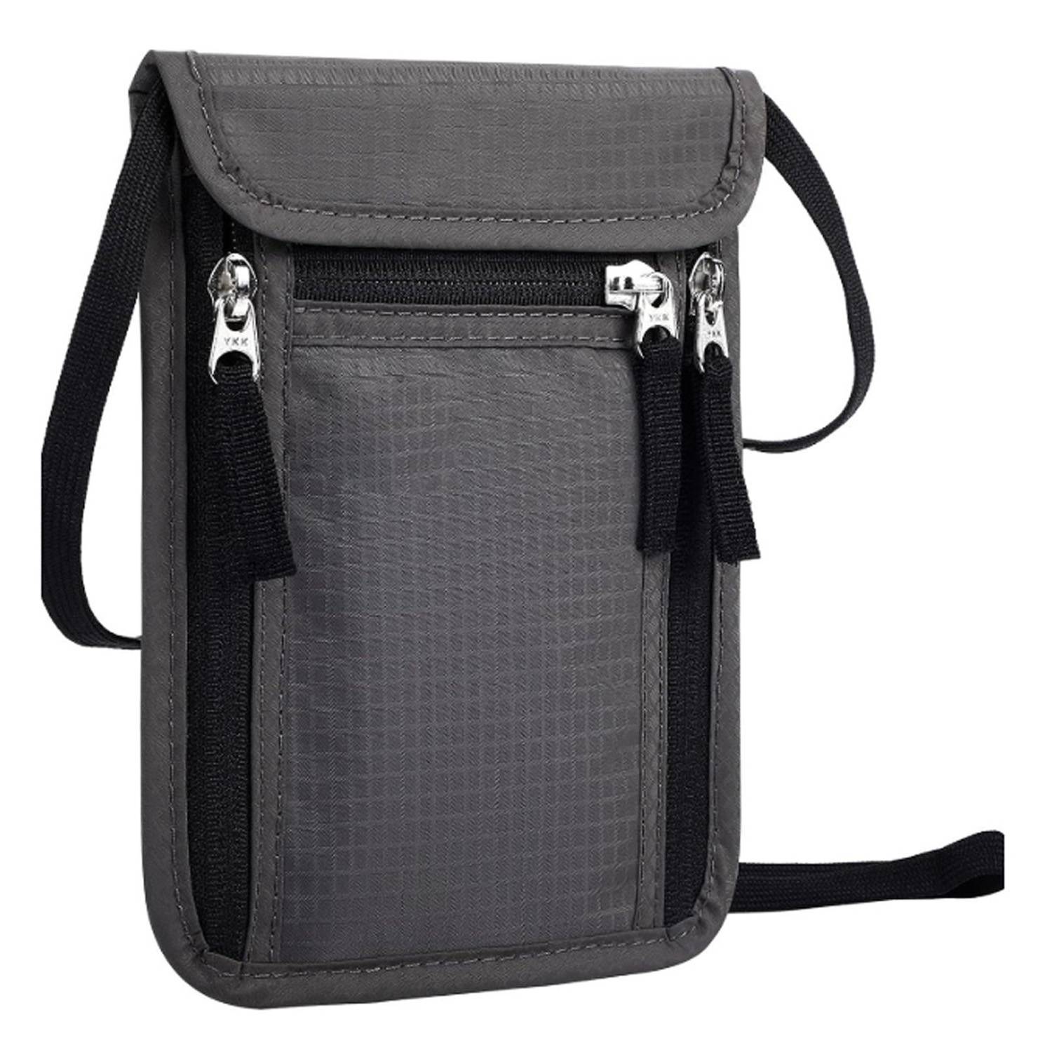Travel Canvas Neck Wallet w/ RFID Blocking Passport Holder 4