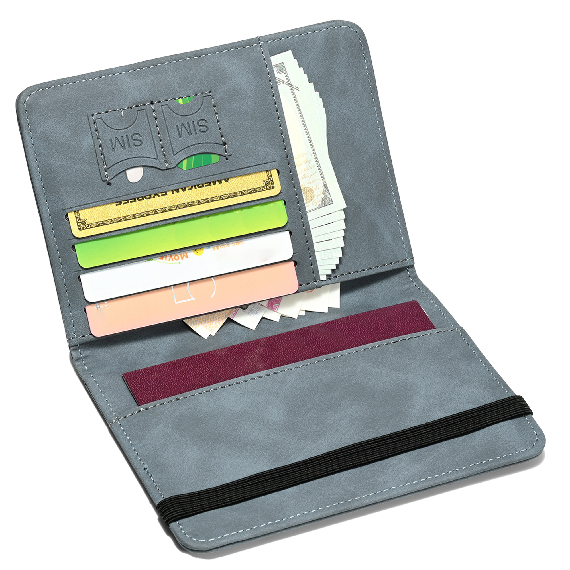 PU Material Leather Multi functional Passport Holder 3