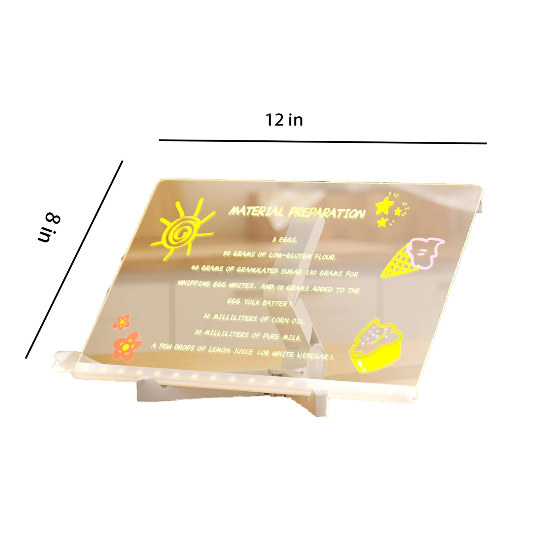 Acrylic Dry Erase Board with Illuminated Stand 3