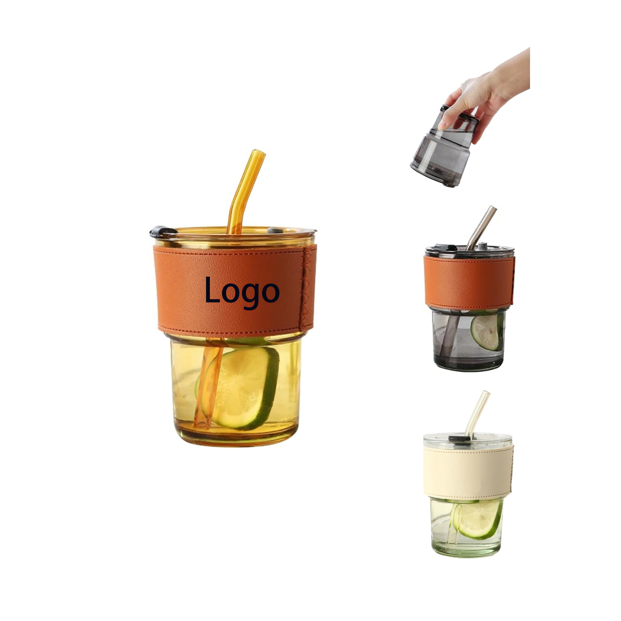 Glass Tumbler With Straw 1