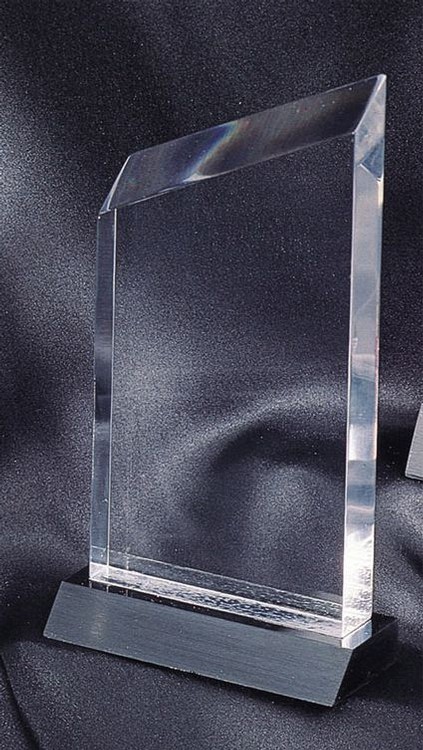 5 1/2" Wedge Crystal Clear Acrylic Award w/ Black Base 2
