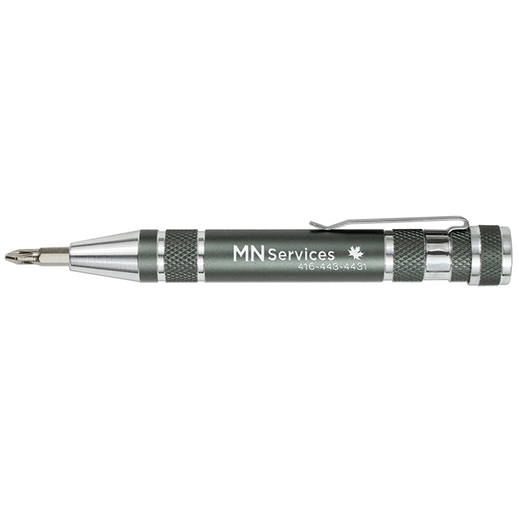 "Great Eight" 8 Bit Metal Screwdriver Tool Kit with Metal Clip 7