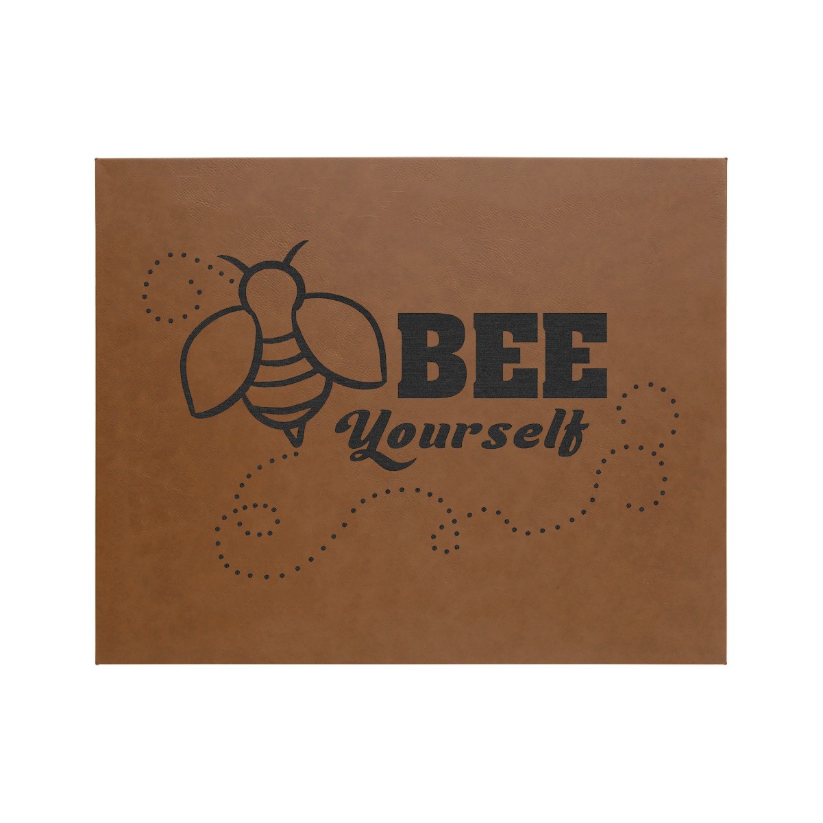 16" x 20" Dark Brown Leatherette Wall Decor