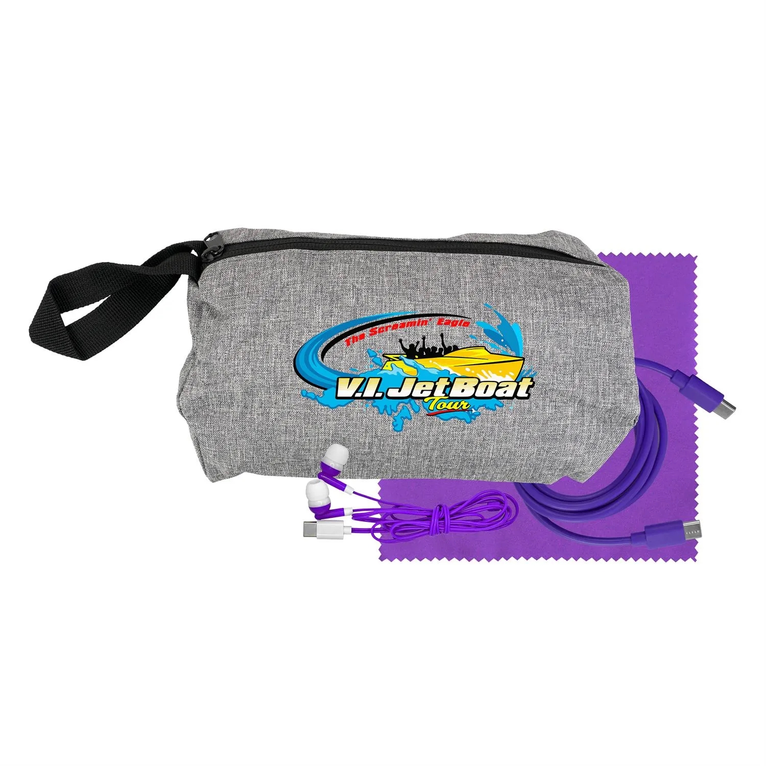 Travel C to C Cable, Ear Bud & Cloth Set 8