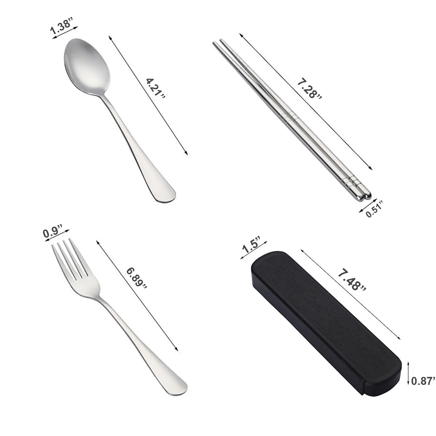 Portable Stainless Steel Tableware Set 4