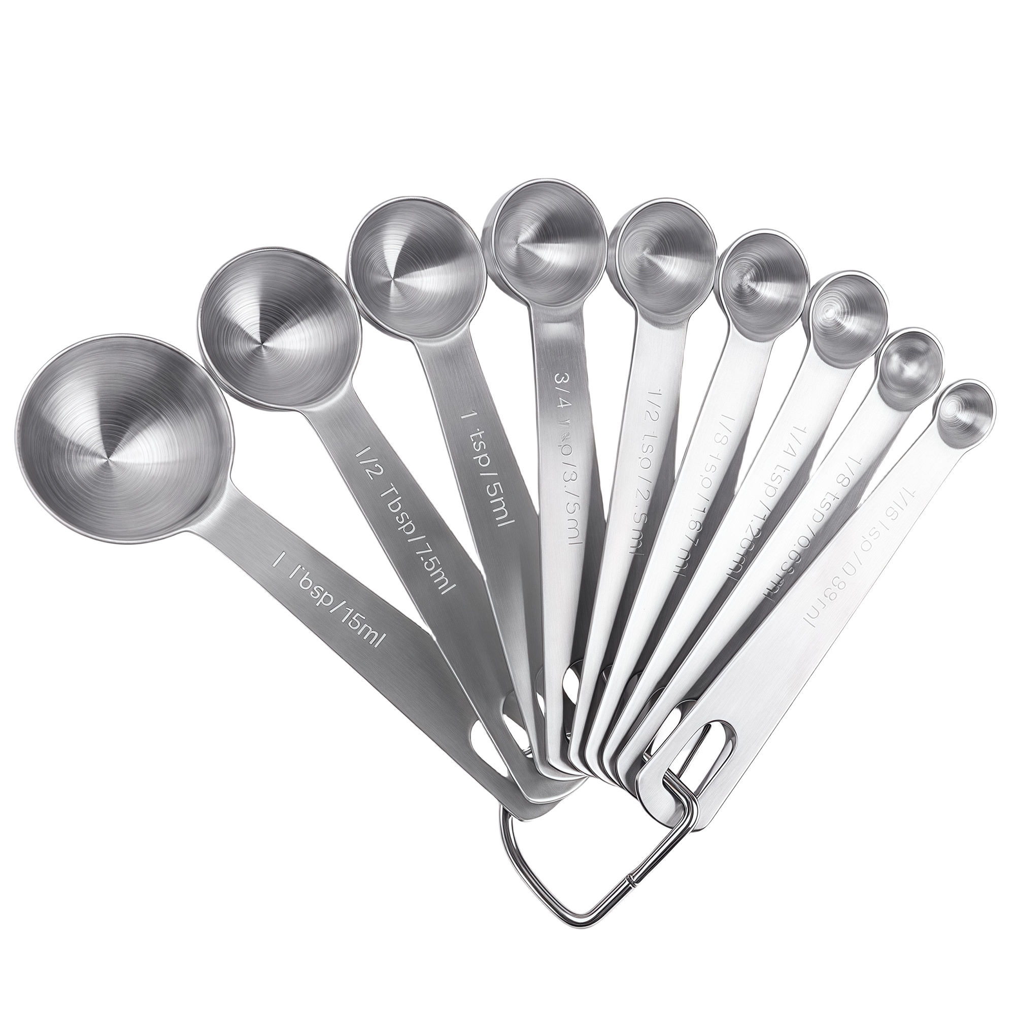 9-Piece Stainless Steel Measuring Spoon and Cup Set for Kitchen Baking with Scale and Clip 3