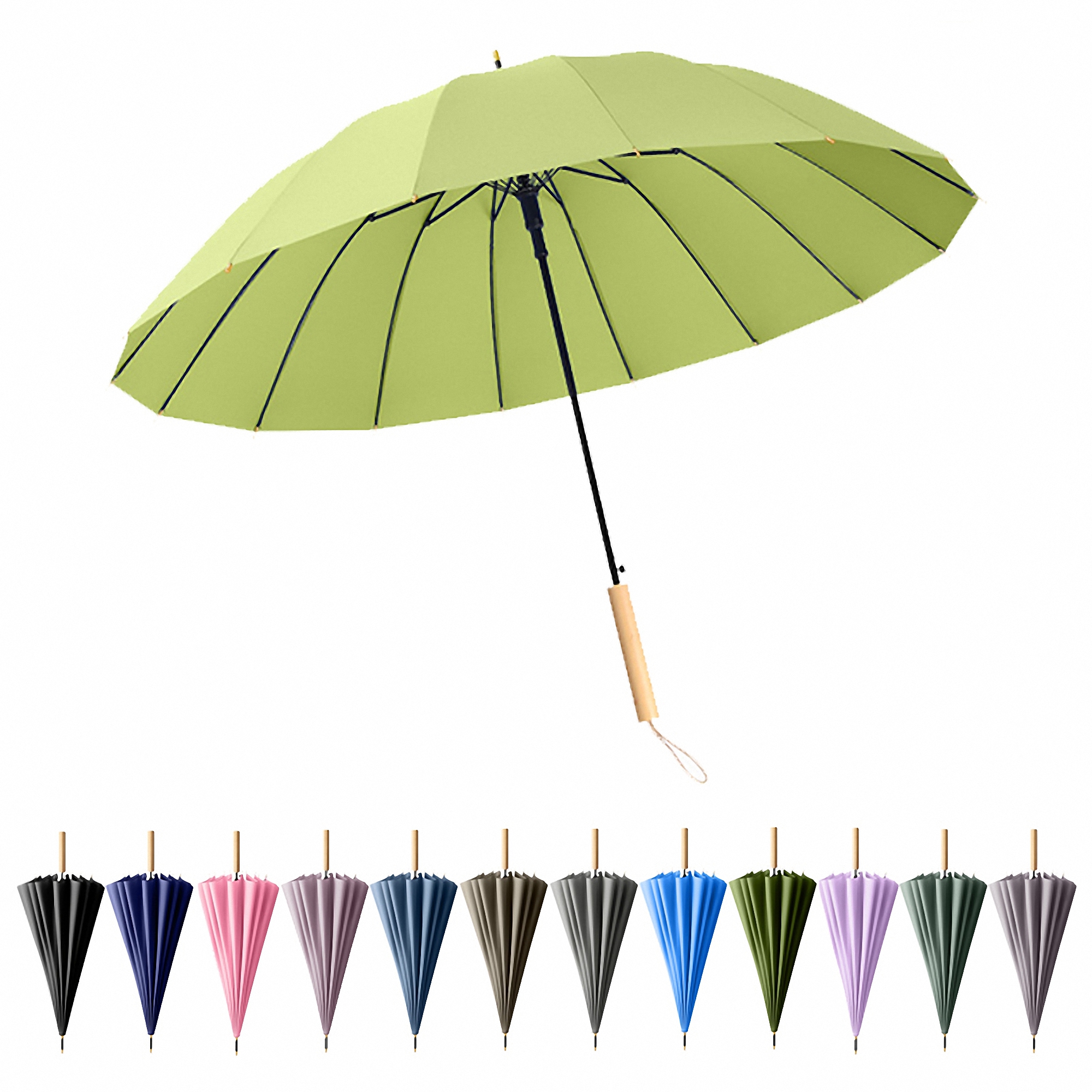 Long Handle Aluminum Automatic Umbrella 5