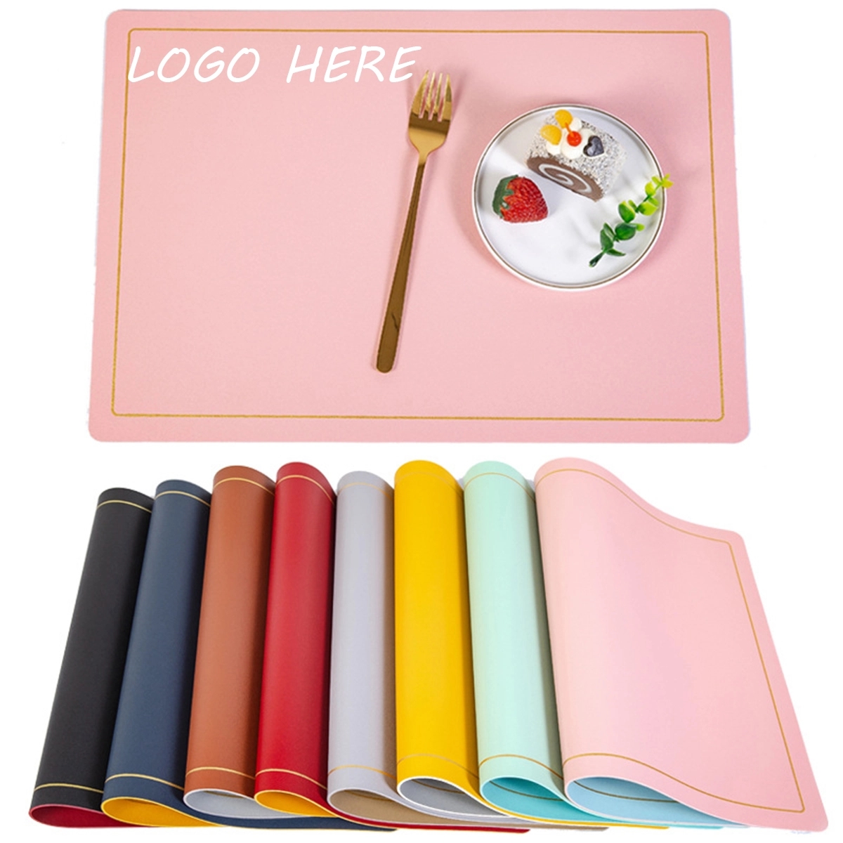 Full Color PU leather Waterproof Table Mat 9