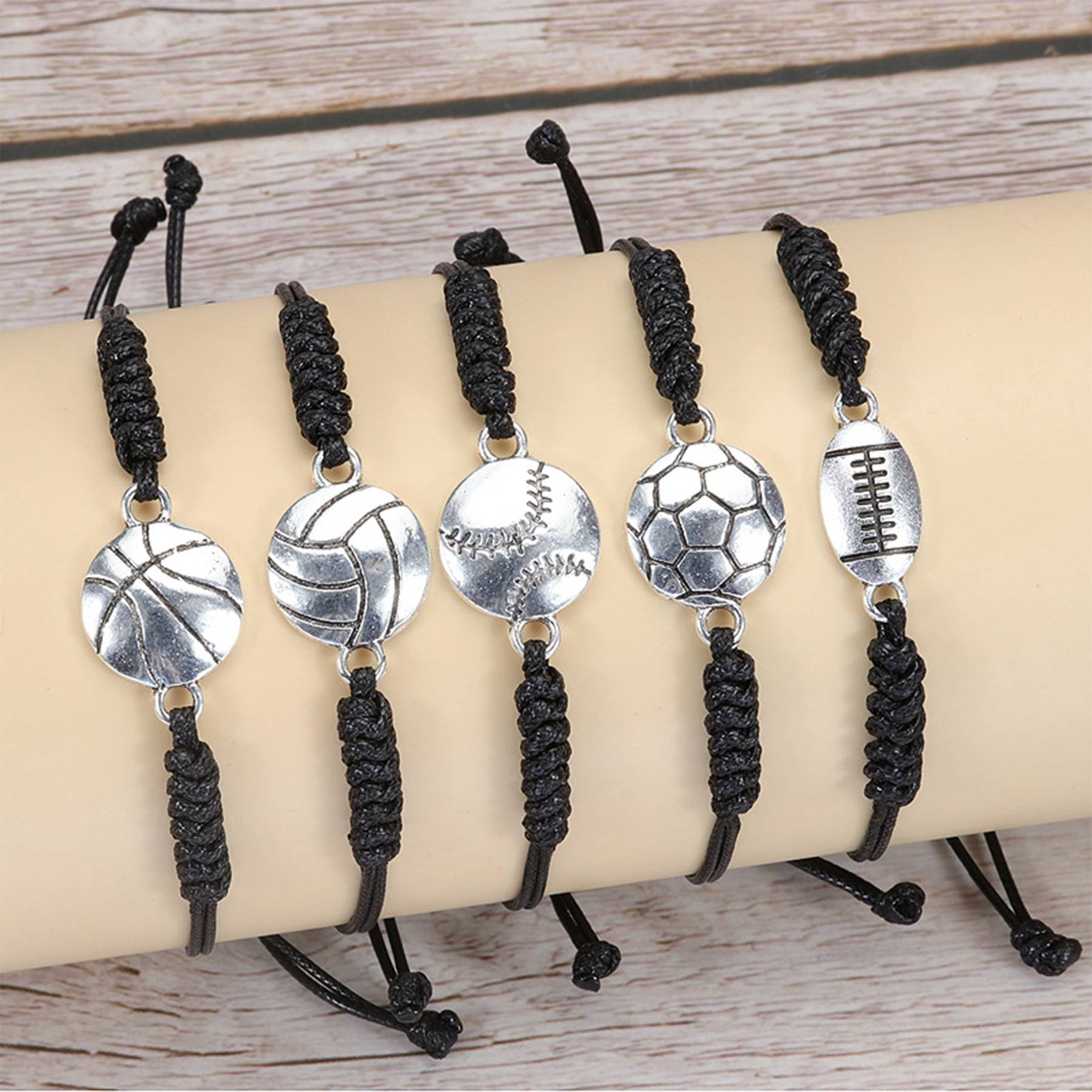 Nickel Braided soccer alloy bracelet 3