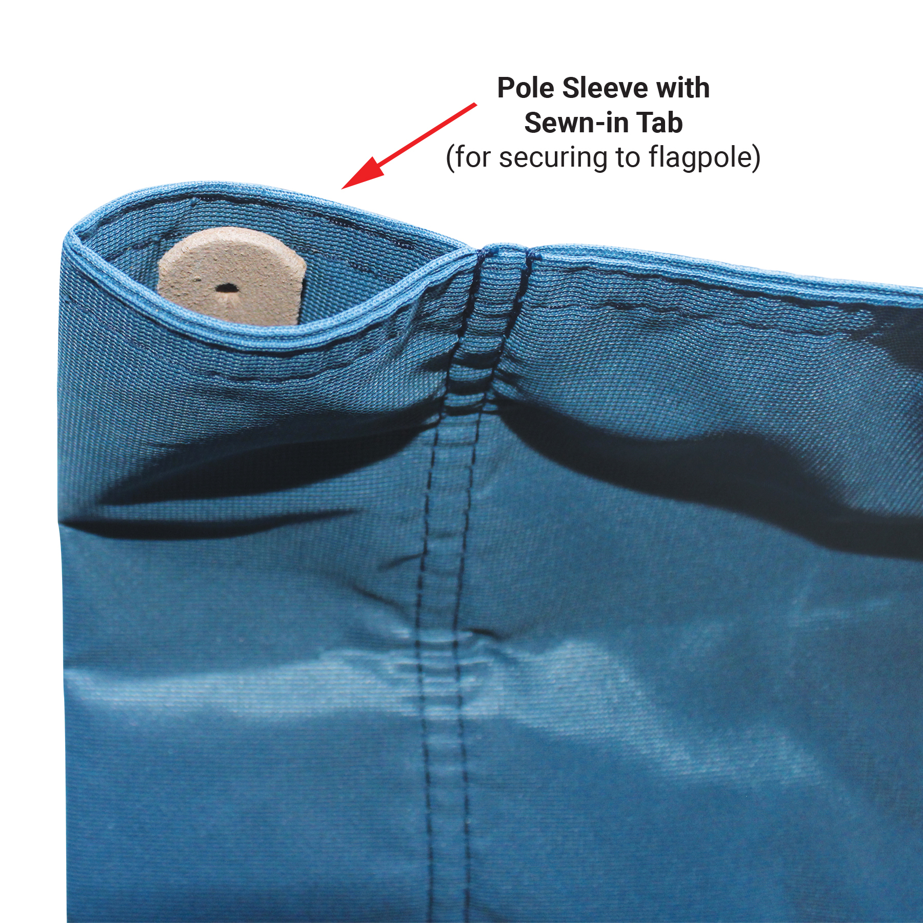 3' x 5' Single Sided Embroidered Flag with Pole Sleeve 1