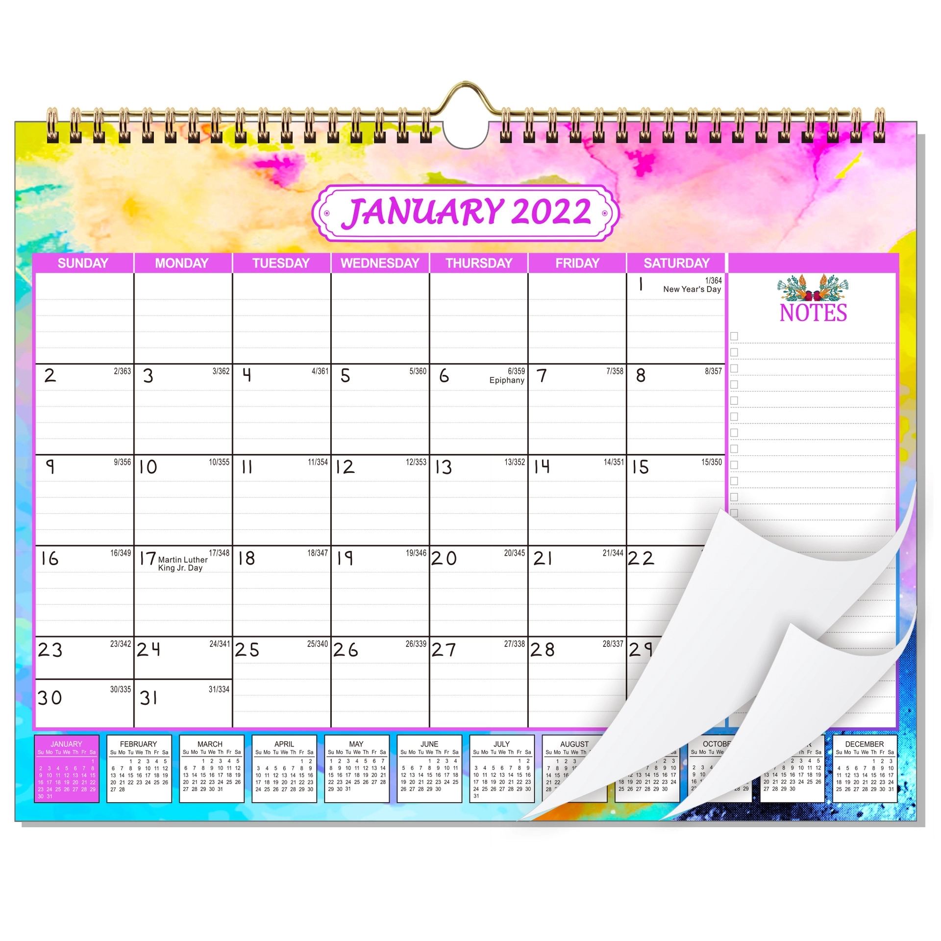 Customized Monthly Wall Calendar For Planning & Organizing 2
