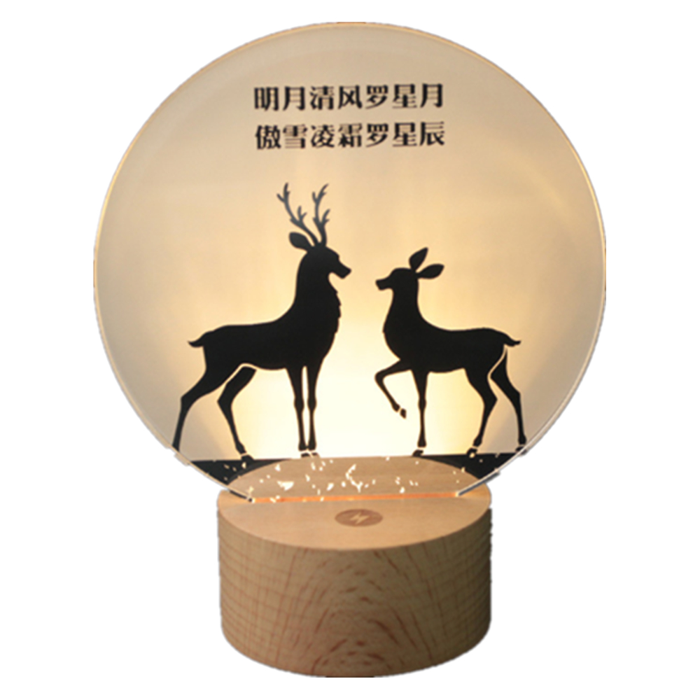 Elk Pattern Creative 3D Acrylic Night Light 5