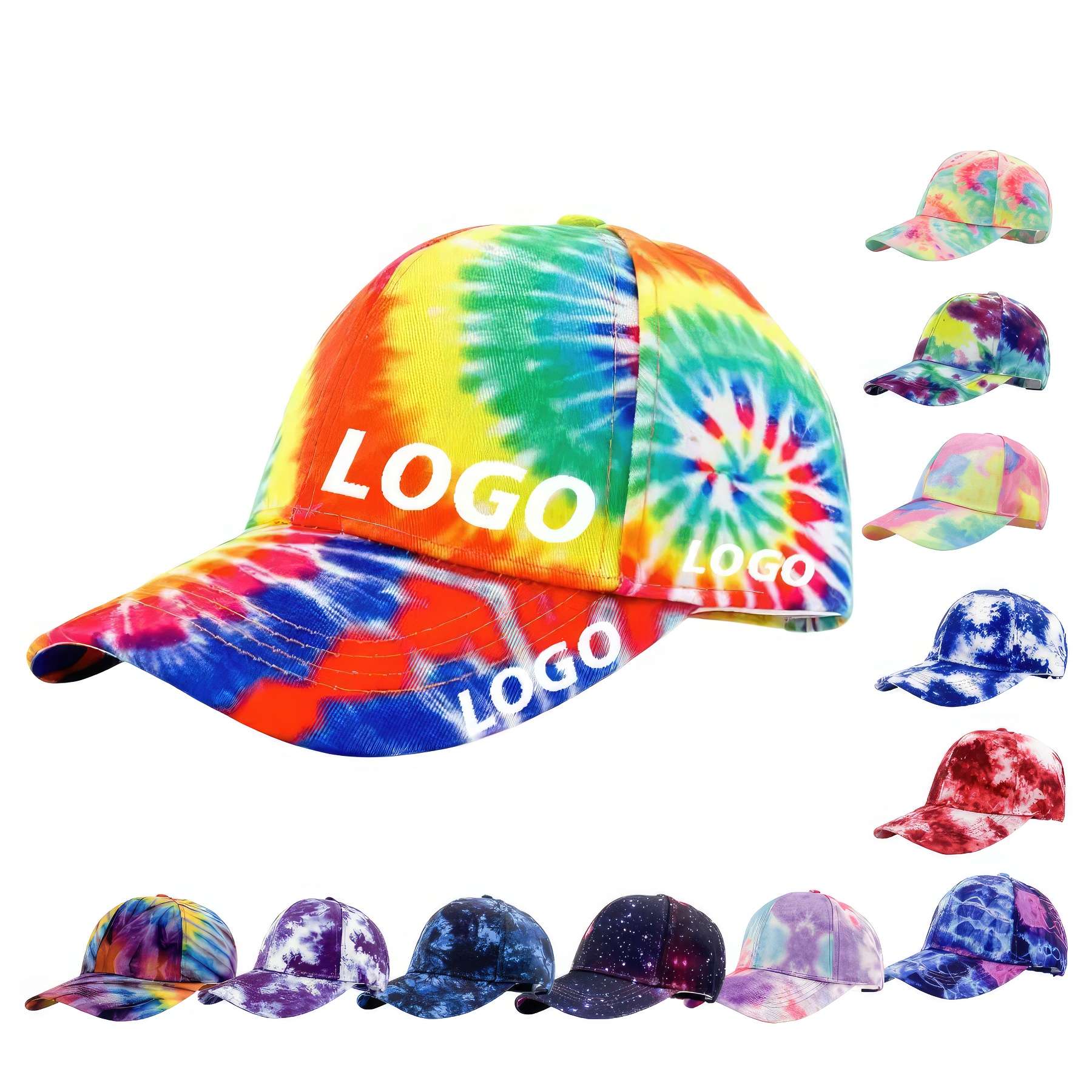 Custom Tie-dye Baseball Cap Golf Dad Hat for Men and Women 2