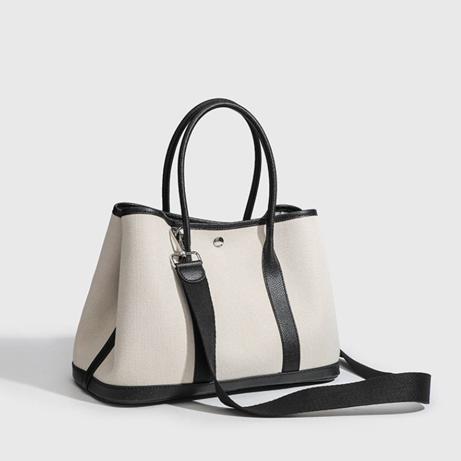 Spacious Tote Bag w/ Genuine Leather Handles and Base 5