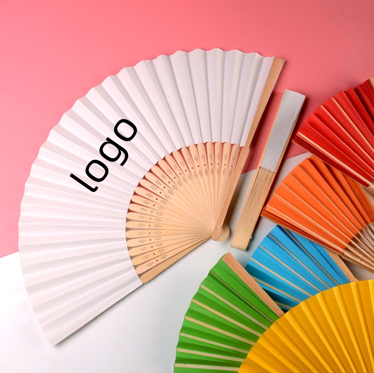 Folding Bamboo Paper Hand Fan 1