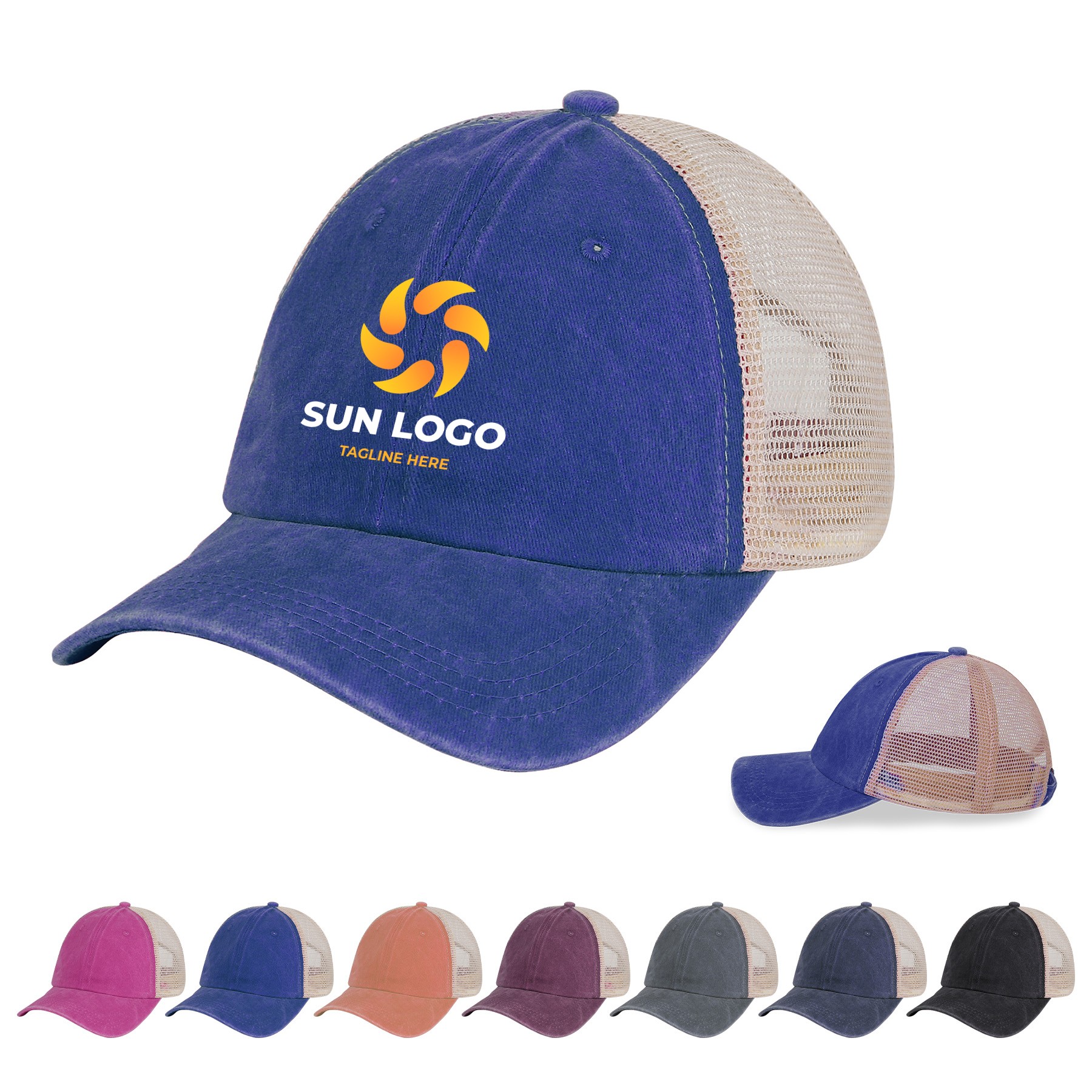 Pigment Dyed Mesh Trucker Cap 1