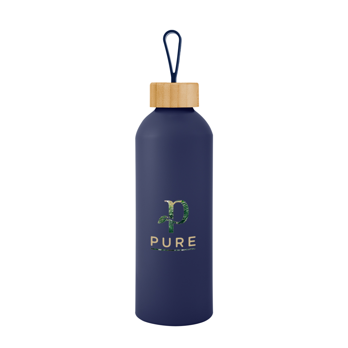 25 Oz. Blaire Recycled Aluminum Bottle With Bamboo Lid And Carry Handle, custom water bottle with logo imprint 26