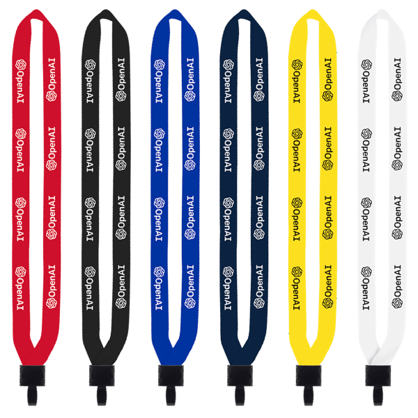 3/4" Polyester Lanyard with Non-Swivel Plastic Hook 186