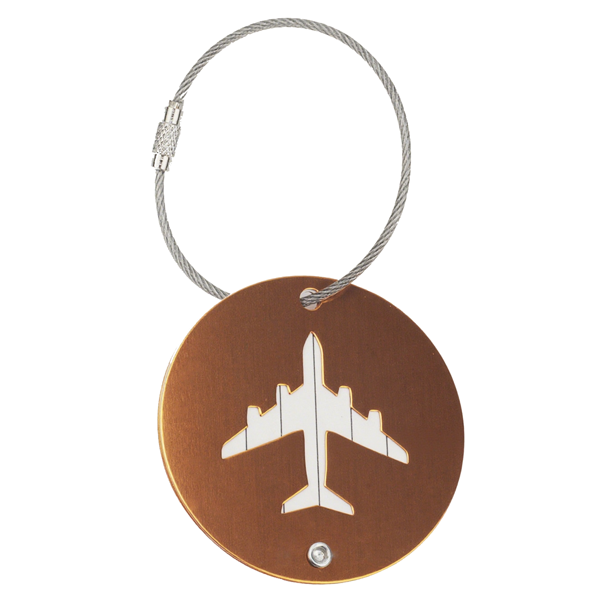 Round Aluminum Alloy Luggage Identification Tag 2.36" 9