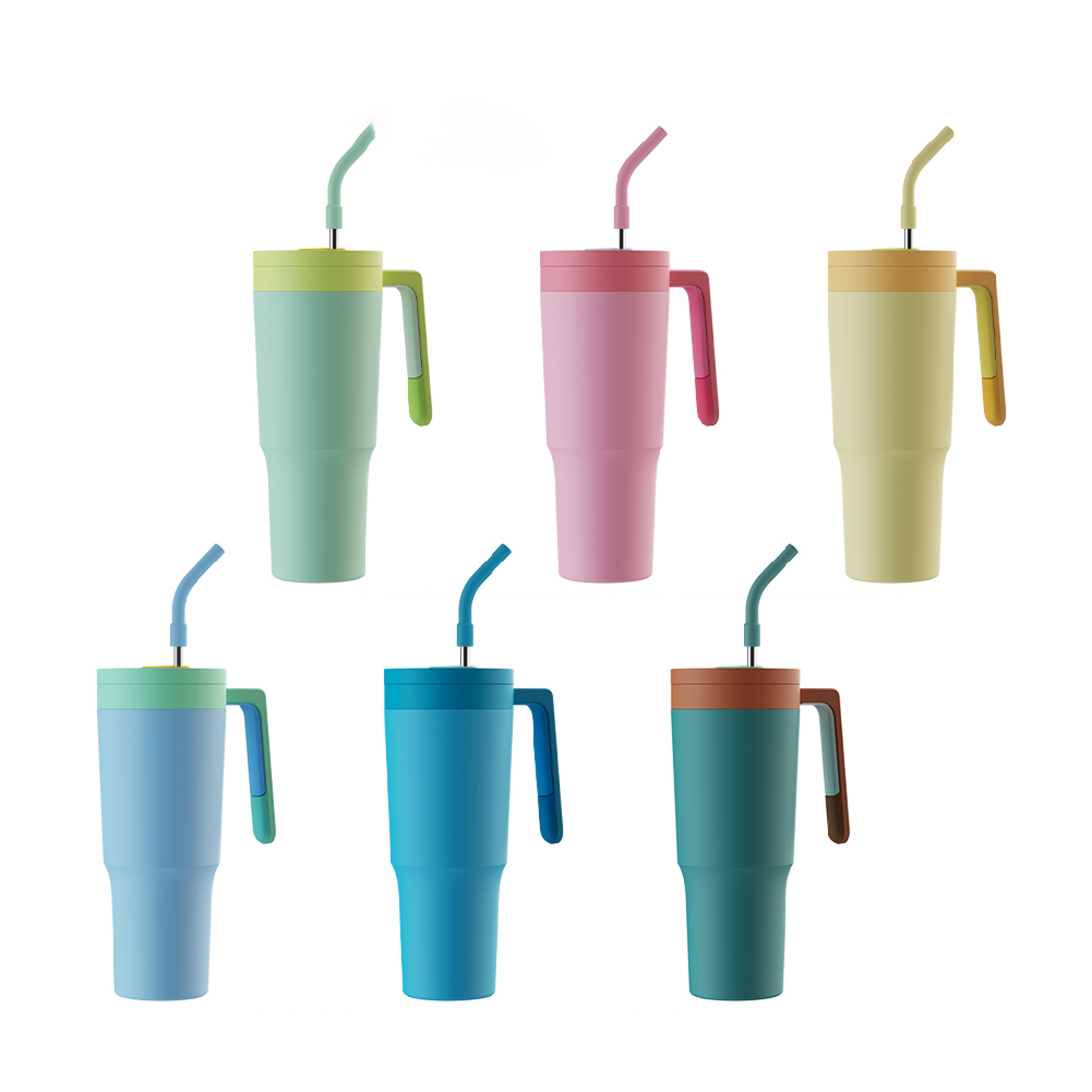 Two Tone 40oz Tumbler with Straw & Lid (direct import) 4