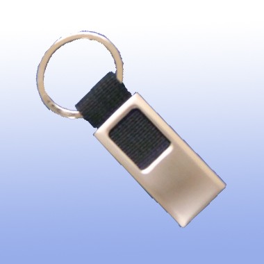 2 tonemetal key tag with black canvas strap 1