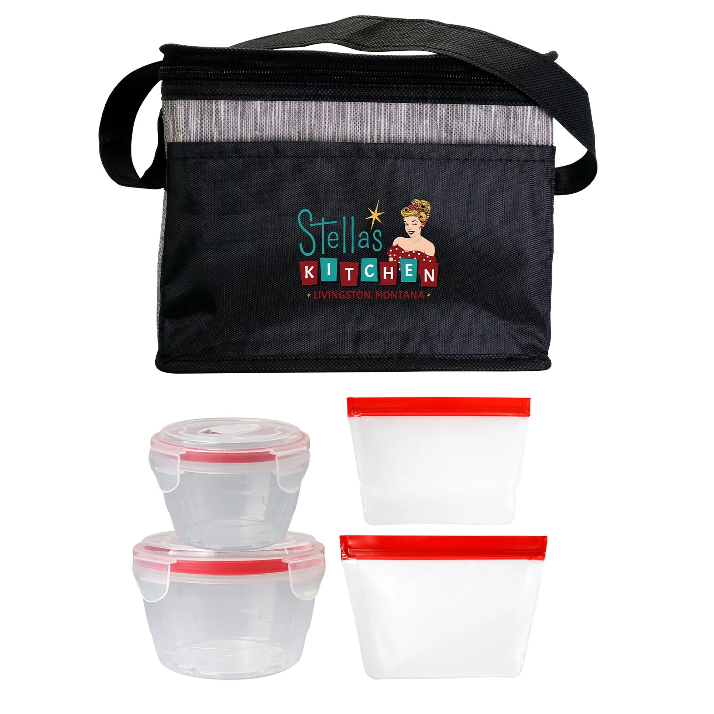 Black Graph Nested Bagged Lunch Set 15