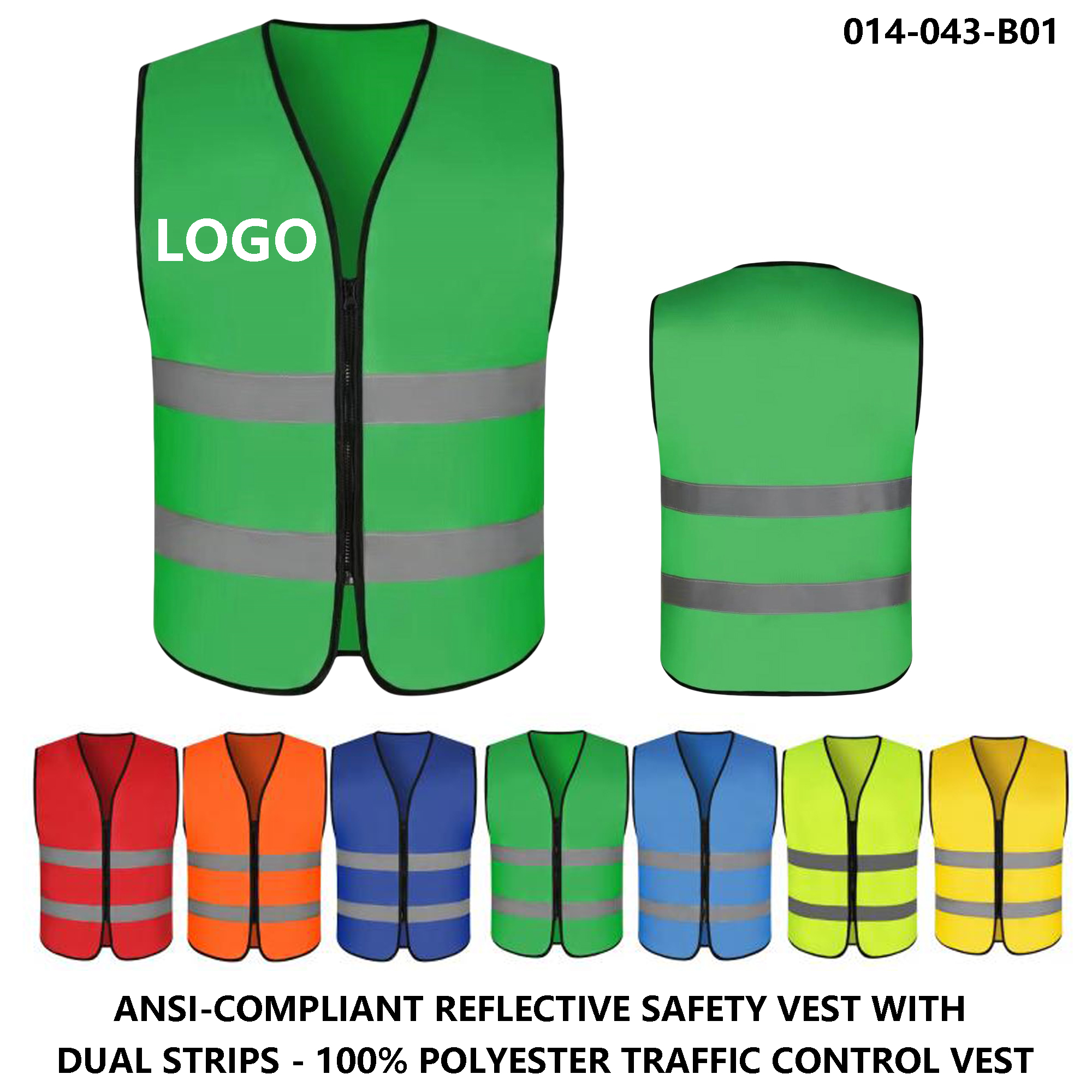 High Visibility Safety Vest for Adults - Reflective ?C Logo Customizable 2