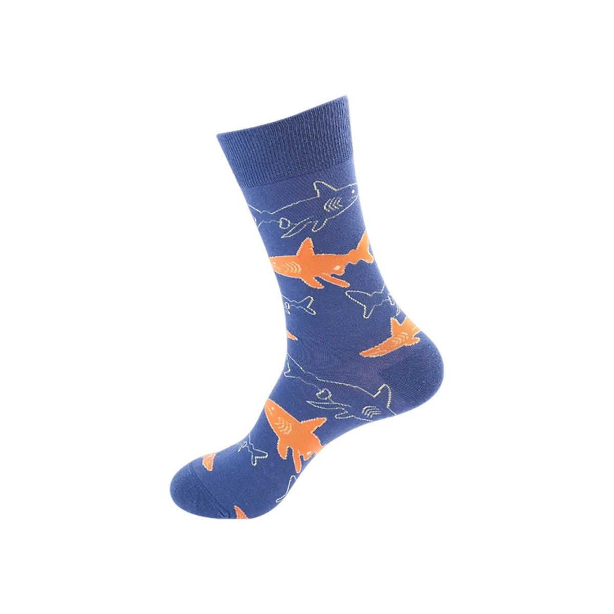 Cotton Crew Socks with Jacquard Pattern 86