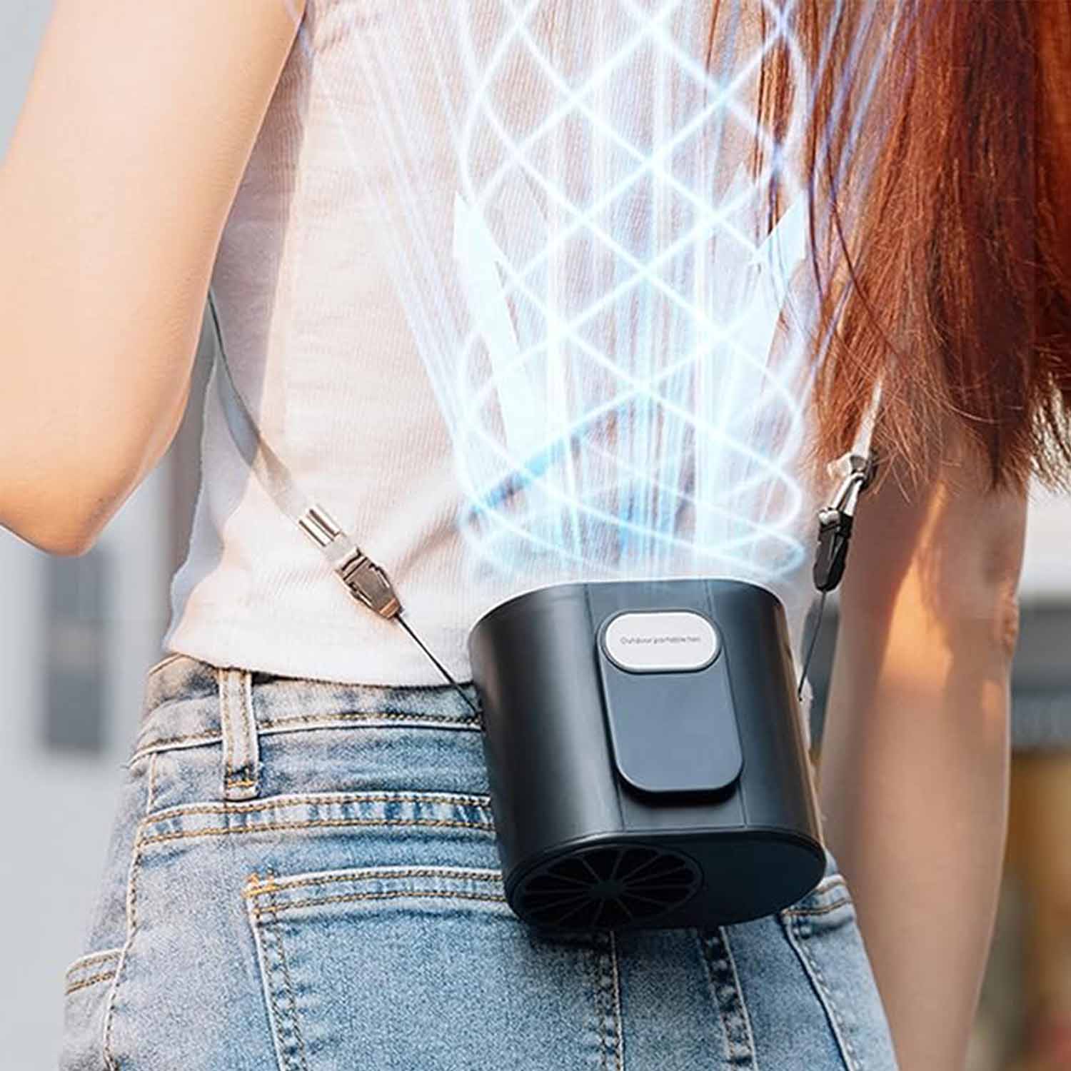 2-in-1 Mini Portable Waist Fan with Flashlight 5