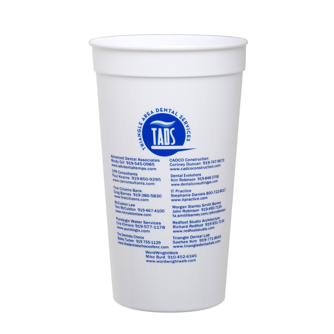 32 oz. Smooth White Stadium Cup 3