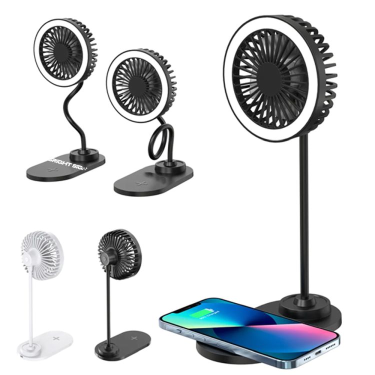 LED Desk Fan with Wireless Charger & Flexible Neck 1
