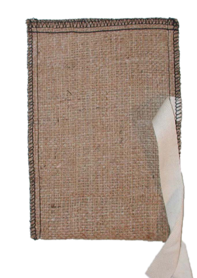 Tiki Burlap/Jute Pouch with Tie 5x8" 1