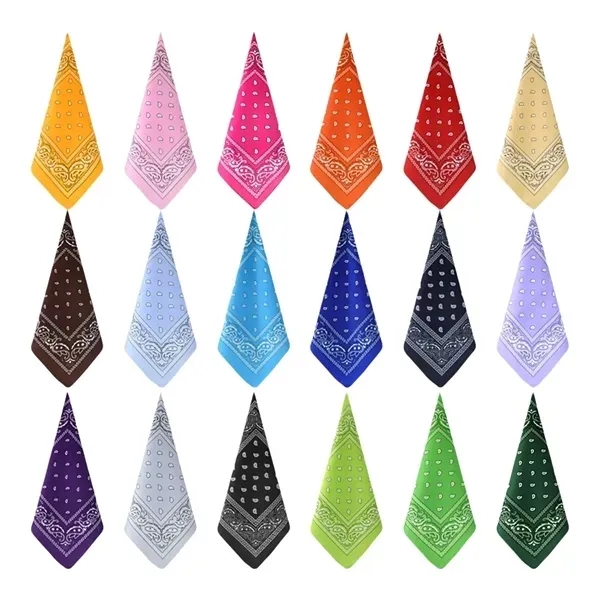 Square Sports Print Bandana Headband - Polyester Material 7