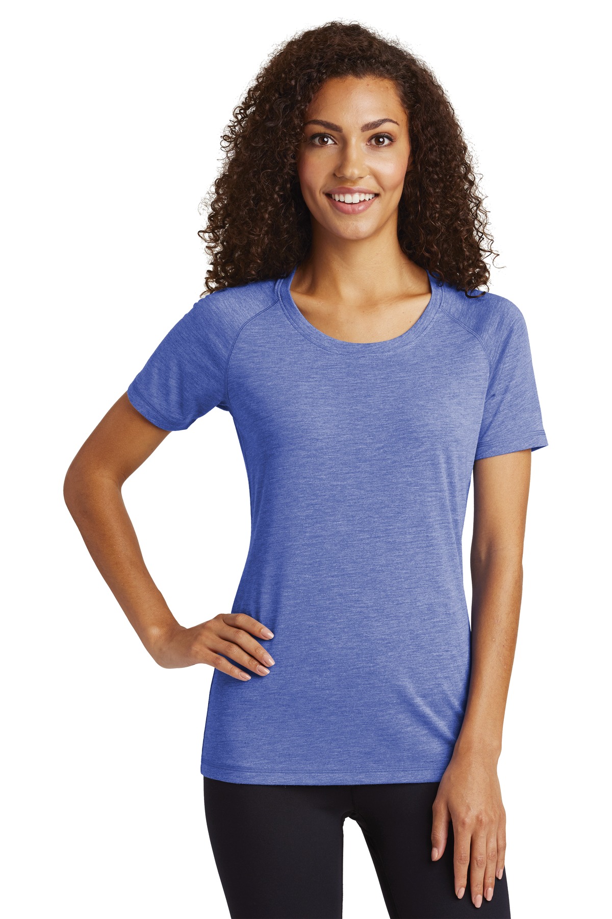 Sport-Tek Women's PosiCharge Tri-Blend Wicking Scoop Neck Raglan Tee. LST400 25