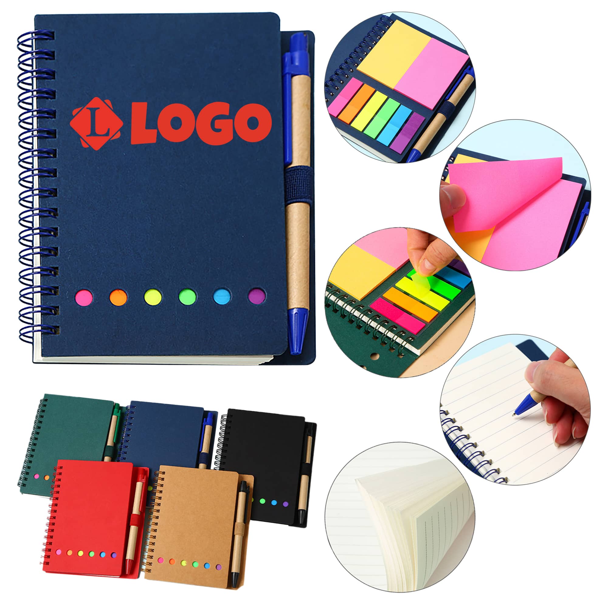 Stylish Spiral Journal  with Sticky Notes 2