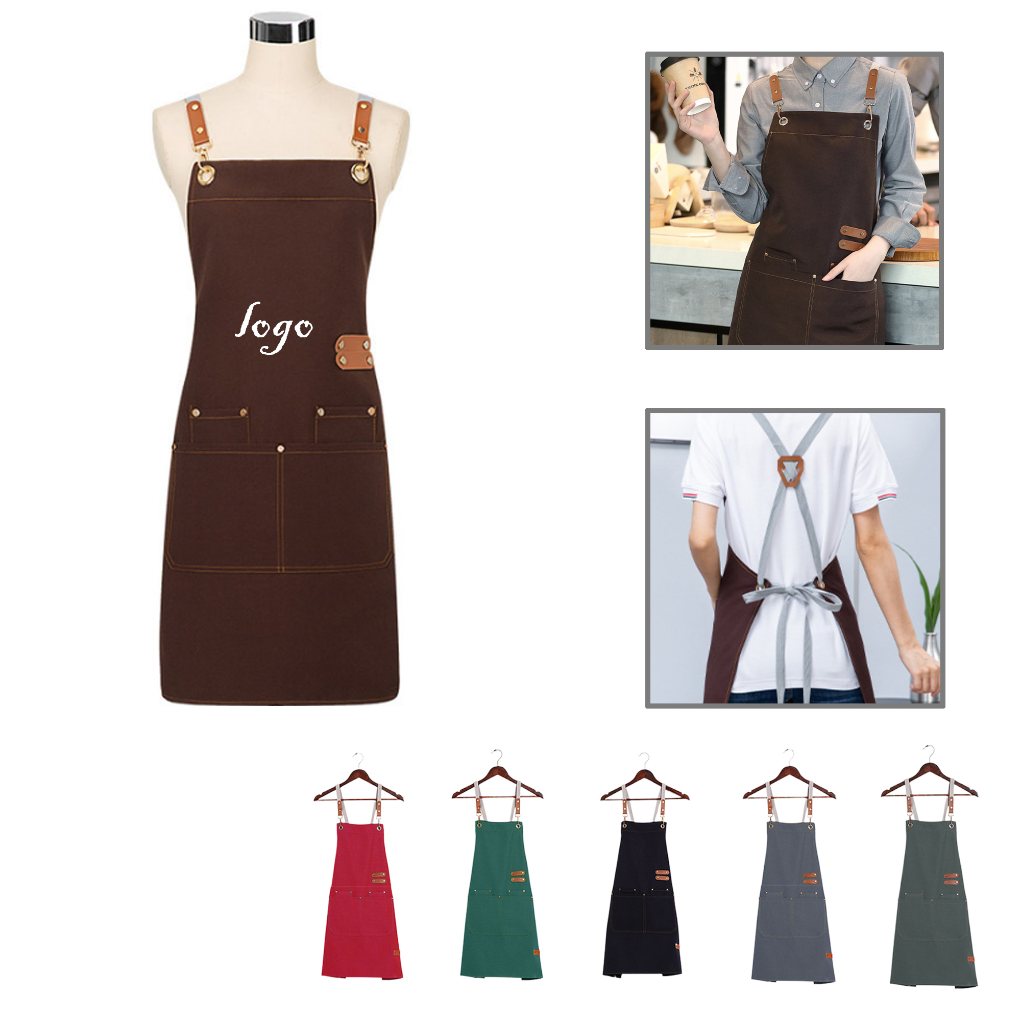MOQ25 Waterproof Oil-Resistant Canvas Apron 2