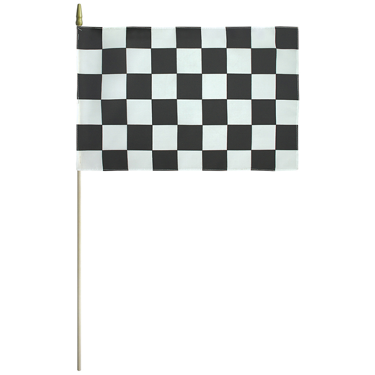12" x 18" Polyester Checkered Stick Flag 2