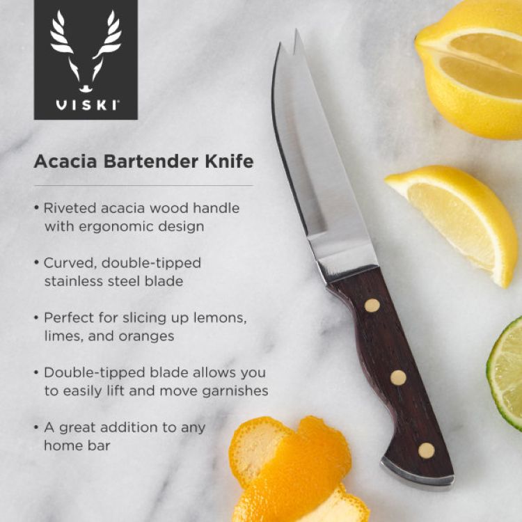 Viski® Acacia Bartender Knife 4