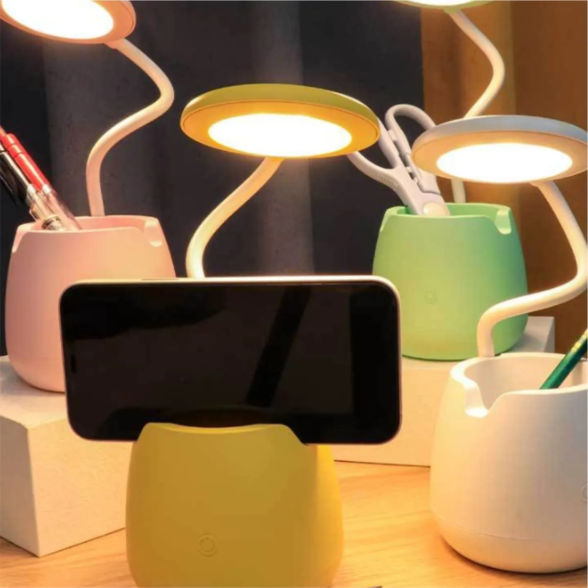 USB Rechargeable LED Desk Lamp With Pen Holder 3
