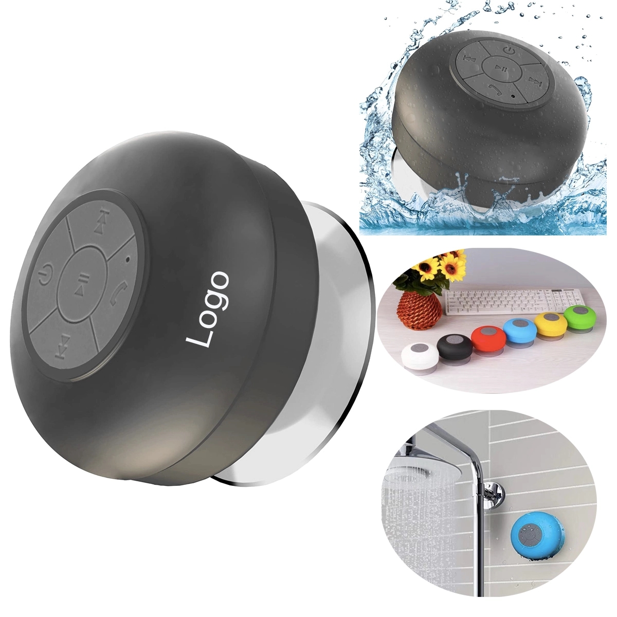 Waterproof Wireless Speaker With Suction Cup Mount 2