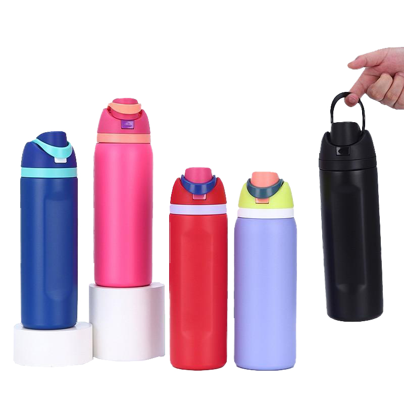24OZ Double Layer Stainless Steel Portable Thermos Cup With Straw 2