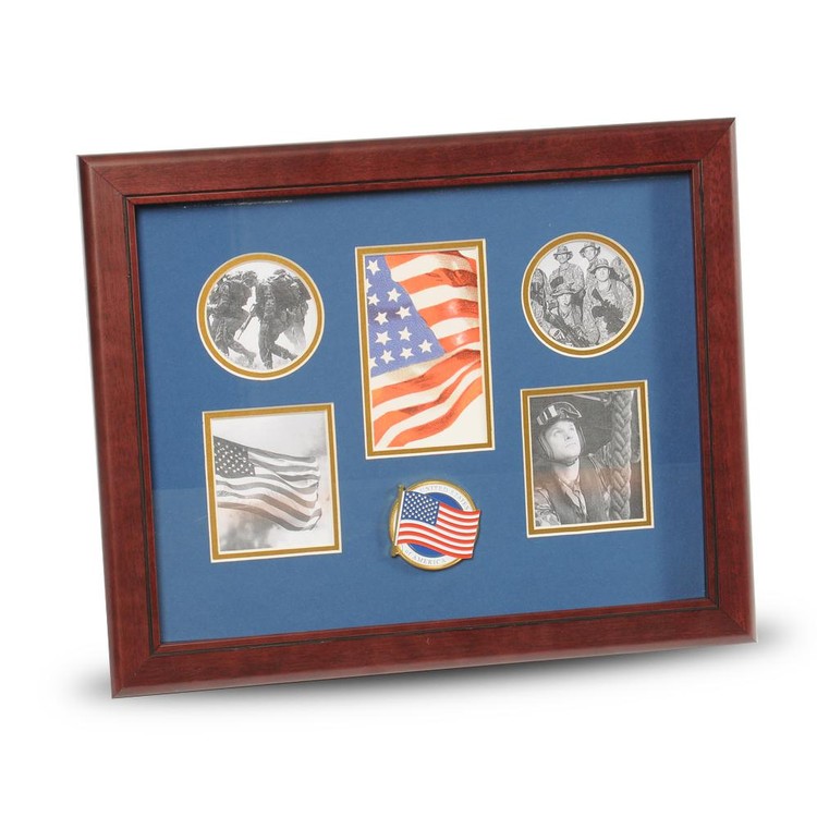 American Flag Medallion 5 Picture Collage Frame 2