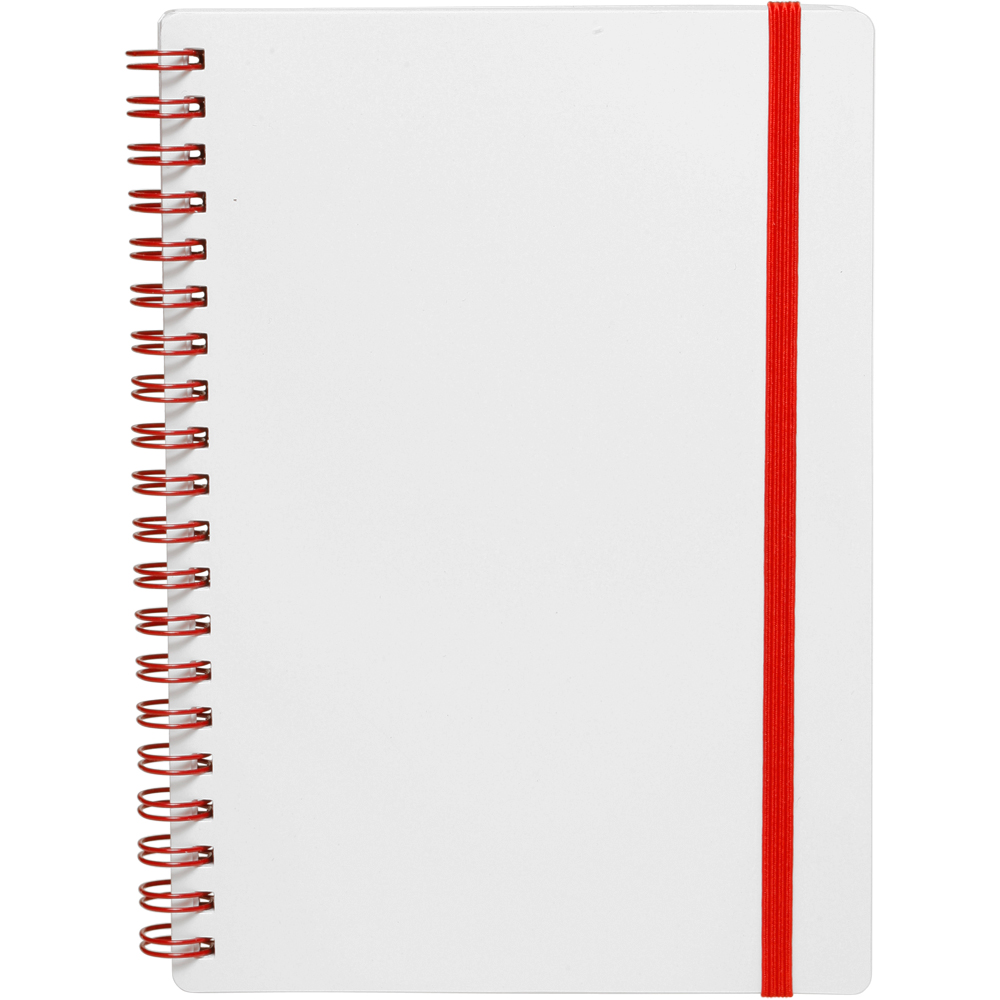 White Spiral Notebooks with Elastic Band 13
