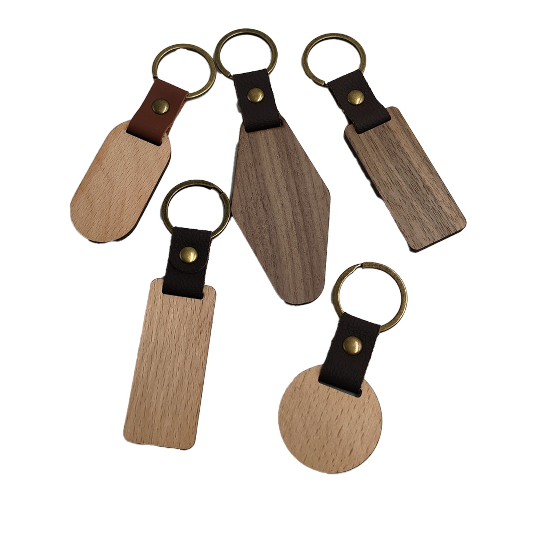 Wooden Key Rings In Various Shapes 3