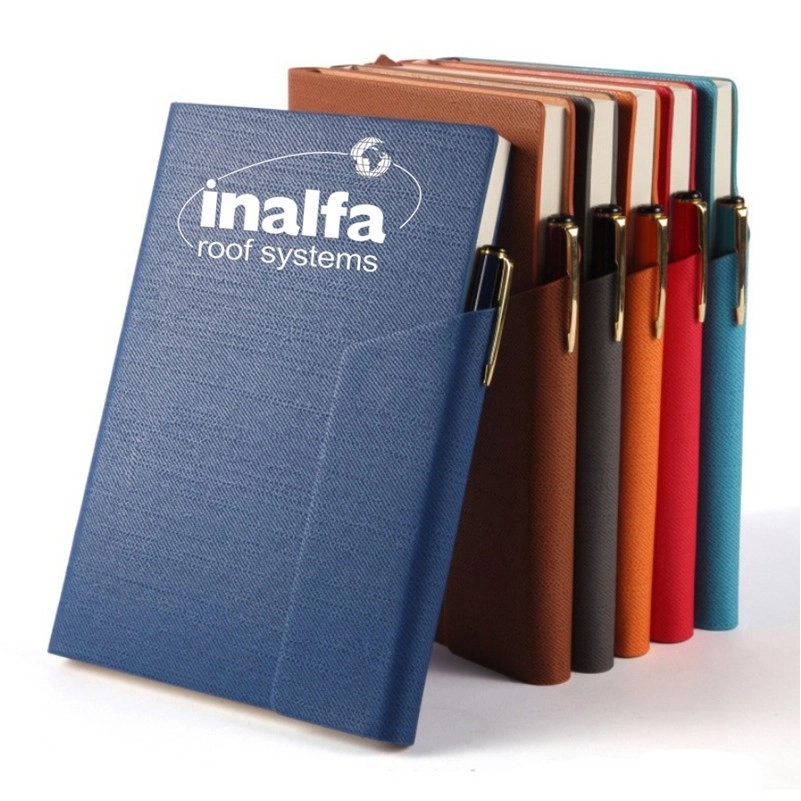 Leatherette Business Notebook With Pen 1
